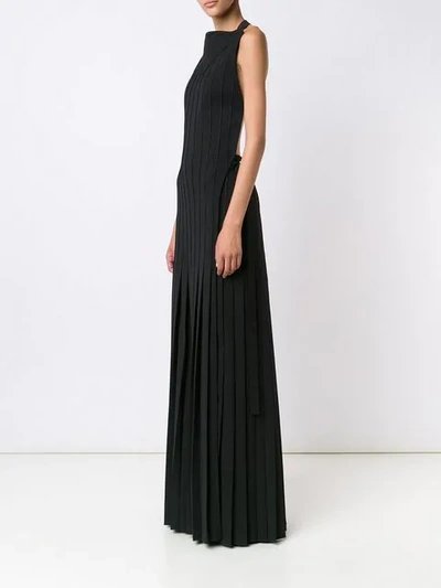 Shop Vera Wang Pleated Plastron Gown In Black