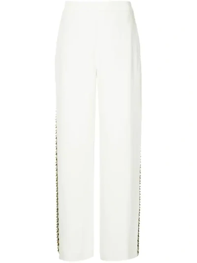 Shop Layeur Palazzo Trousers In White