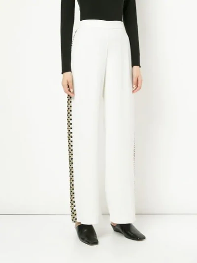 Shop Layeur Palazzo Trousers In White