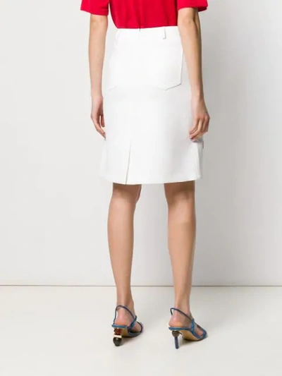 Shop Victoria Victoria Beckham Embroidered Skirt In White
