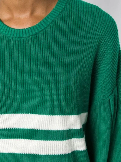 BAUM UND PFERDGARTEN 条纹细节毛衣 - 绿色