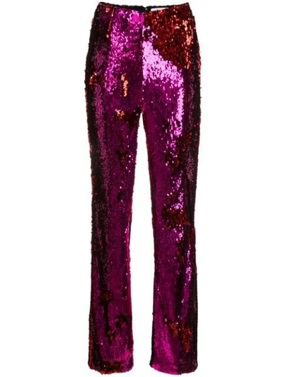 Shop Rachel Gilbert Addie Sequin Trousers In Purple