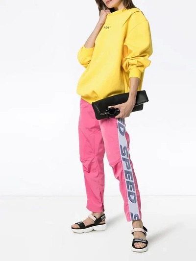 Shop Ader Error Logo-print Oversized Cotton-blend Sweatshirt In Yellow