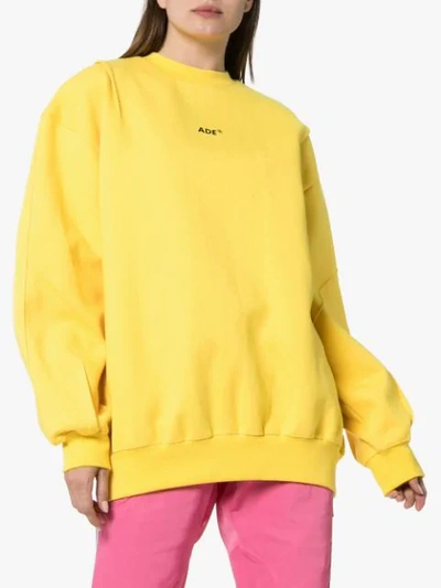 Shop Ader Error Logo-print Oversized Cotton-blend Sweatshirt In Yellow