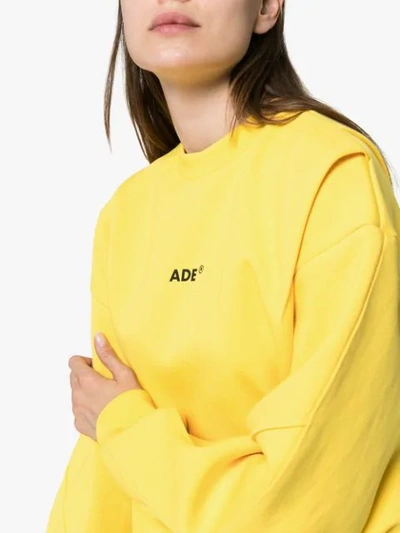 Shop Ader Error Logo-print Oversized Cotton-blend Sweatshirt In Yellow