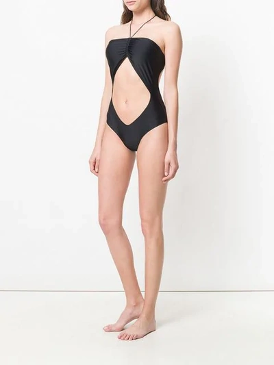 Shop Oseree Cut-out Swimsuit In Black