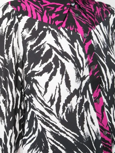 Shop N°21 Zebra Print Panelled Button In Black/whitemulti