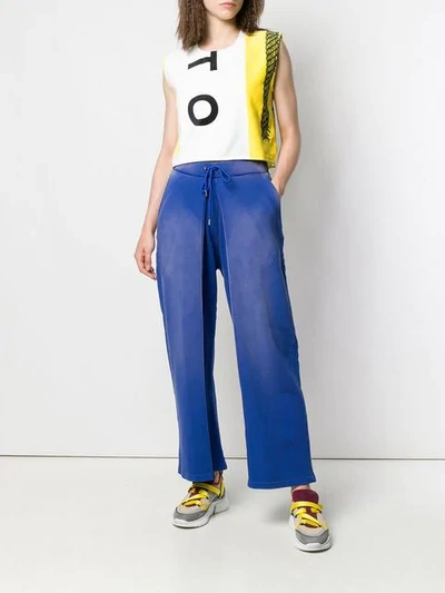 Shop Aalto Faded Effect Track Pants In Blue