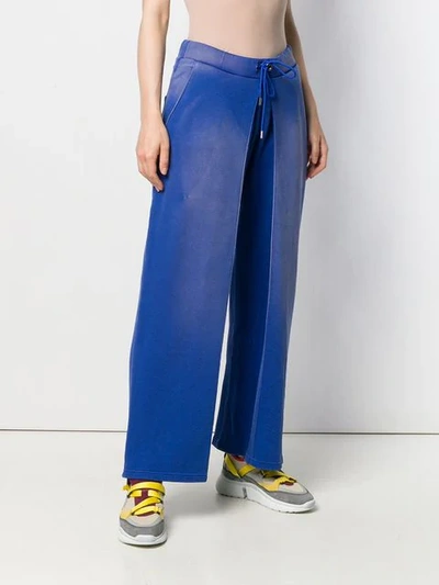 Shop Aalto Faded Effect Track Pants In Blue