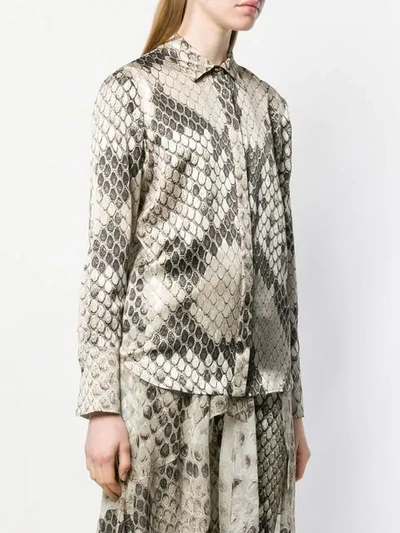 Shop Roberto Cavalli Snakeskin Print Shirt In Neutrals