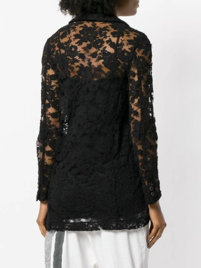 Shop Comme Des Garçons Comme Des Garçons Floral Lace Detail Jacket - Black