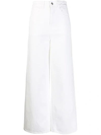 Shop Moncler Wide-leg Jeans In White