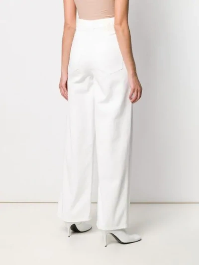 Shop Moncler Wide-leg Jeans In White