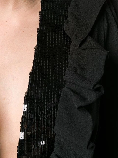Shop Saint Laurent Sequin Detail Playsuit In Black