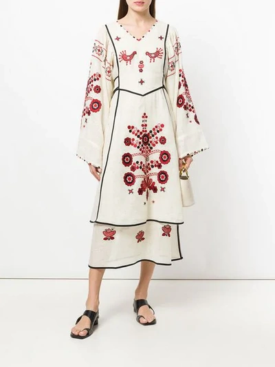 Shop Vita Kin Embroidered Bohemian-style Midi Dress In White