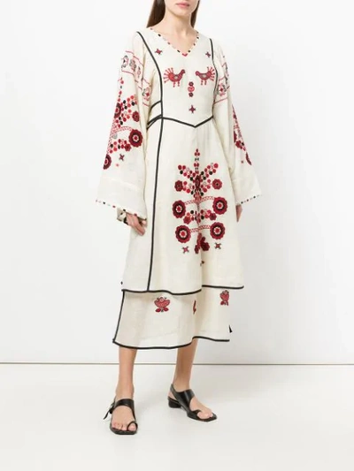 Shop Vita Kin Embroidered Bohemian-style Midi Dress In White