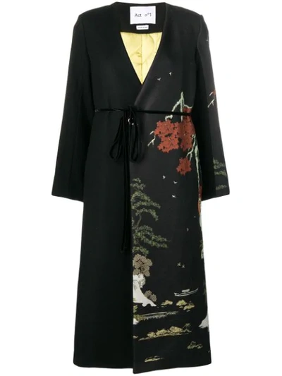 Shop Act N°1 Printed Panelled Coat - Black