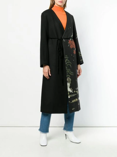 Shop Act N°1 Printed Panelled Coat - Black