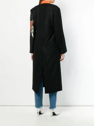 Shop Act N°1 Printed Panelled Coat - Black