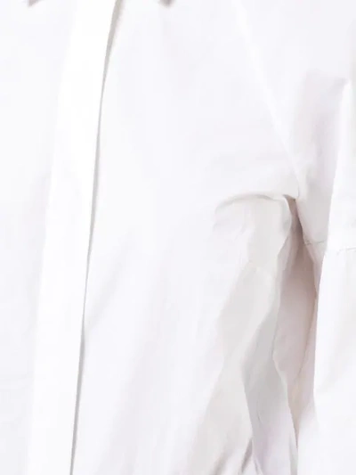 Shop Josie Natori Puff-sleeve Fitted Shirt In White