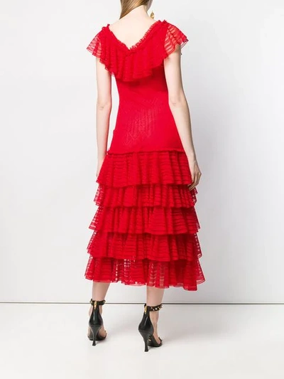 Shop Alexander Mcqueen Ruffled Dress In Red