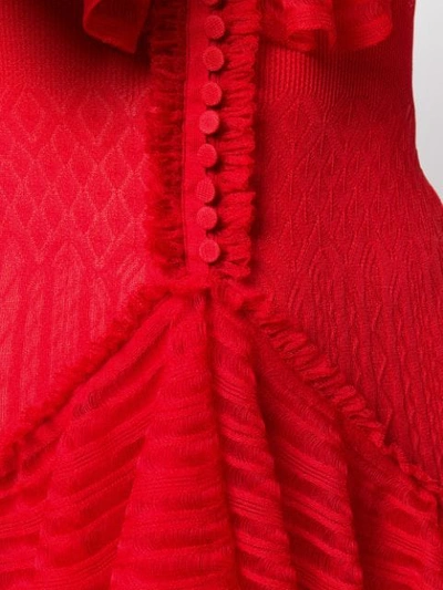 Shop Alexander Mcqueen Ruffled Dress In Red