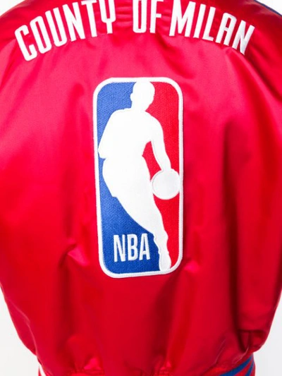 Shop Marcelo Burlon County Of Milan Nba Bomber Jacket In Red