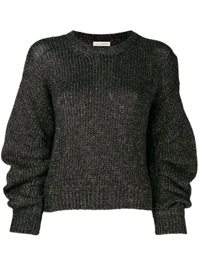 Shop Ulla Johnson Metallic Knitted Jumper In Black