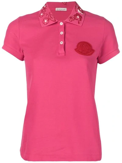 Shop Moncler Polo Shirt In Pink