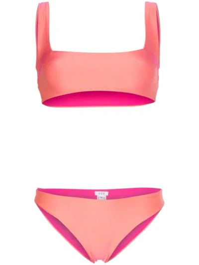 Shop Ack Vela Amarena Square Neck Bikini In Pink