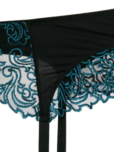 Shop Chite' Lace-embroidered Suspenders In Black ,blue