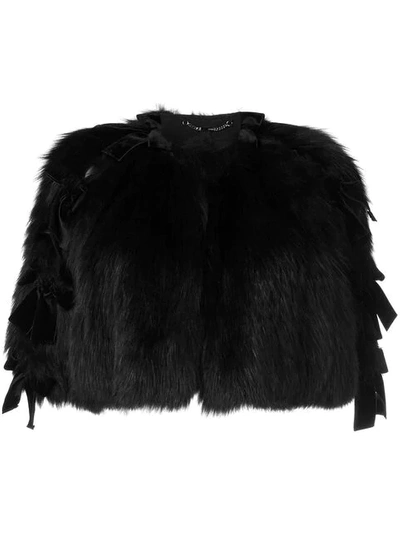Shop Fendi Fox Fur Cape - Black