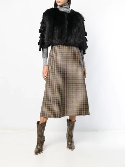 Shop Fendi Fox Fur Cape - Black