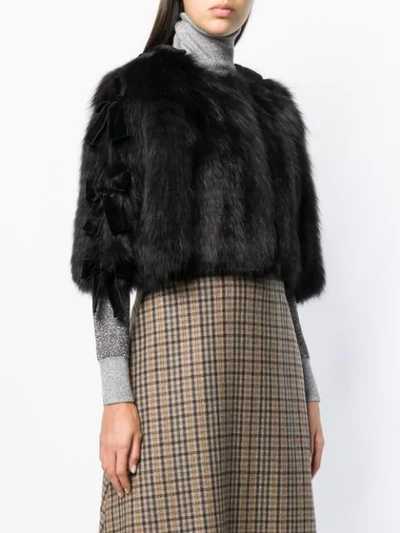 Shop Fendi Fox Fur Cape - Black