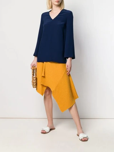 Shop Etro Silk Blouse In Blue