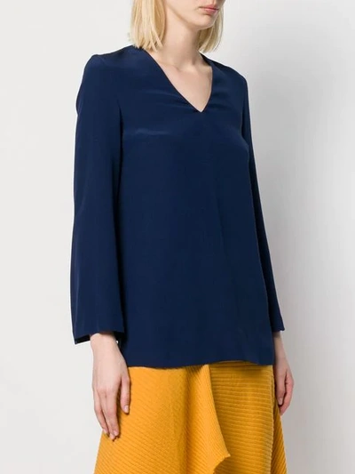 Shop Etro Silk Blouse In Blue