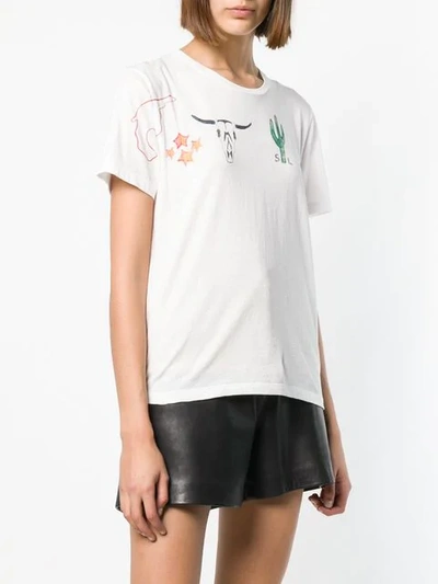 Shop Saint Laurent Graphic Print T-shirt In White