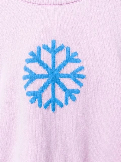 Shop Alberta Ferretti Snowflake Intarsia Sweater In Pink