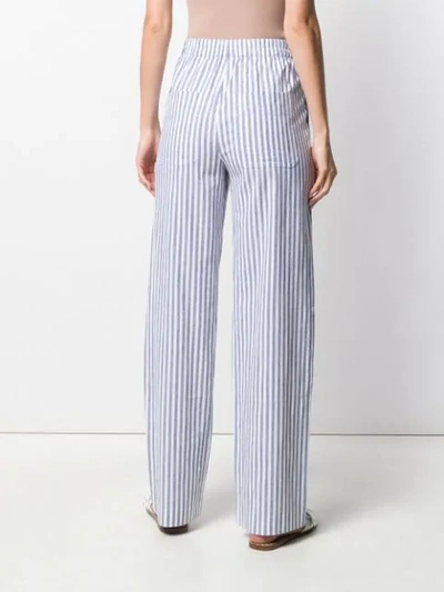 Shop Vince Striped Loose Fit Trousers - Blue