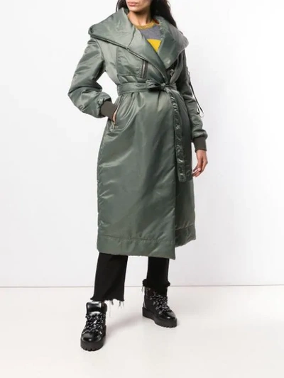 Shop Bacon Belted Down Coat - Green