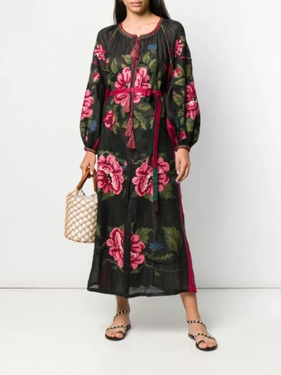 Shop Vita Kin Floral Print Midi Dress - Black