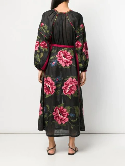 Shop Vita Kin Floral Print Midi Dress - Black