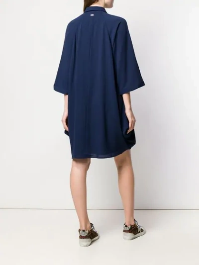 Shop Armani Exchange Oversized Polo Dress In Blue