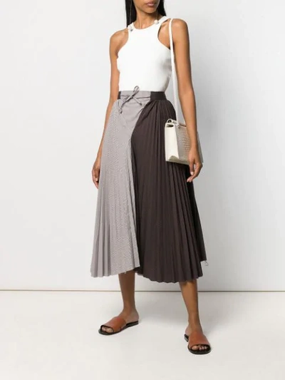 Shop Jejia Cecile Pleated Skirt In Brown
