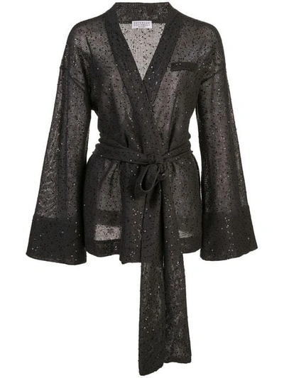 Shop Brunello Cucinelli Sequin Embellished Jacket In Black