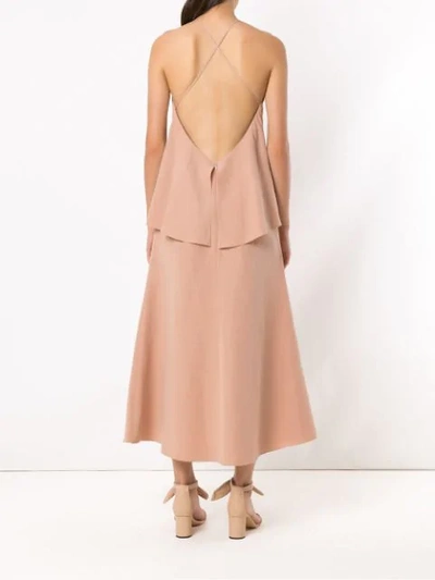 Shop Andrea Marques Wrap Style Dress In Neutrals