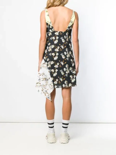 Shop Off-white Floral Asymmetric Dress In Black