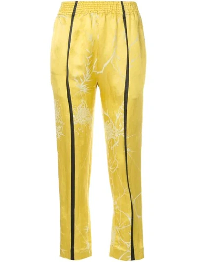 Shop Haider Ackermann 'dianthus' Cropped Trousers In Yellow