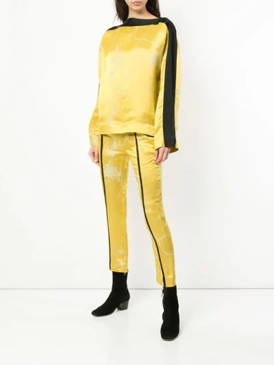 Shop Haider Ackermann 'dianthus' Cropped Trousers In Yellow