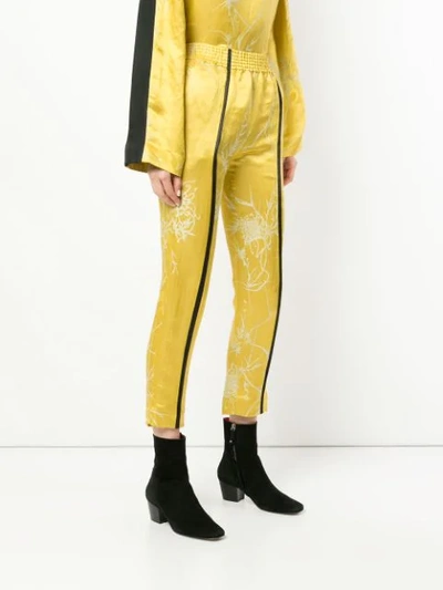 Shop Haider Ackermann 'dianthus' Cropped Trousers In Yellow